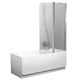 Шторка стеклянная для ванны двухсекционная распашная 150x99см RAVAK CHROME CVS2-100 R стекло прозрачное 6мм профиль хром 7QRA0C00Z1 - изображение 1