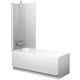 Шторка стеклянная для ванны распашная 150x80см RAVAK CHROME CVS1-80 L стекло прозрачное 6мм профиль белый 7QL40100Z1 - изображение 1