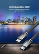Кабель UGREEN HD135 8K HDMI M/M Round Cable with Braided 1m (Gray) (UGR-70319) - изображение 4