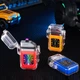 Зажигалка usb водонепроницаемая, зажигалка с часами в подарочной упаковке US712 - изображение 4