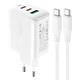 Мережевий зарядний пристрій ACEFAST A13 PD65W(USB-C+USB-C+USB-A) 3-port charger set White - изображение 2