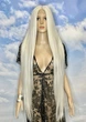 Парик на сетке PoliLy Lace Wig Super Straight тон 1001 длинный белый 100 см термостойкое волокно - изображение 3