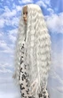 Перука на сітці Lace Wig Bohemian №1001E довгий платиновий блонд, 105 см, термостійке волокно - зображення 7