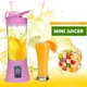 Фитнес блендер беспроводной A-Plus Juice Mixer 400мл, Powerbank 2000мАч, 4 ножа Розовый - изображение 7