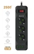 Фільтр-подовжувач AURA Energy 3+3 USB-A + USB-C (PD) 2M Black - зображення 1