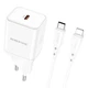 Зарядне мережеве BOROFONE BN6 PD20W 1Type-C + кабель Type-C - Lightning Білий - изображение 1