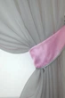 Кухонные шторы VR-Textil № 091к с ламбрекеном и подвязками серый с розовым 280х170 см (52-0441) - изображение 3