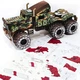 3D Пазл Механический Из Дерева TheGravix Тягач Зеленый Военный 496 деталей - изображение 4
