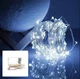 Гибкая медная гирлянда 2в1 НА БАТАРЕЙКАХ + USB РОСА капля 30LED DL 3м белая SZ-1976-03u - изображение 1