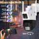 Беспроводная WiFi вай фай камера уличная поворотная 2 камеры 3mp+3mp IP66 полноцветное ночное видение UKC PTZ P12 ICSEE - изображение 3