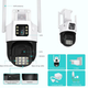 Беспроводная WiFi вай фай камера уличная поворотная 2 камеры 3mp+3mp IP66 полноцветное ночное видение UKC PTZ P12 ICSEE - изображение 4
