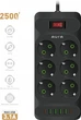 Сетевой фильтр-удлинитель Aura Energy на 6 розеток, 4 USB-A + 2 USB-C (PD) 2 м Black (AUEMFP64PD2MB) - изображение 2