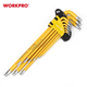 Набор ключей шестигранных метрических с длинным рычагом WORKPRO 9шт. TORX CR-V PRO PLUS WP222008 - изображение 3