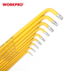 Набор ключей шестигранных метрических с длинным рычагом WORKPRO 9шт. TORX CR-V PRO PLUS WP222008 - изображение 6