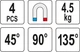 Магнитные Уголки Для Сварки 4 шт 45°, 90°, 135° YATO (YT-08677) - изображение 2