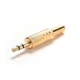 Штекер металлический стерео под пайку Jack 3.5 мм, TRS 3 pin Alitek Gold (48290) - изображение 1