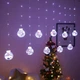 Светодиодная гирлянда штора Шарики с росой Фигурки Дед Мороз 10 шт LED 3х0.8 м Белый - изображение 2