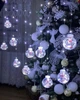 Светодиодная гирлянда штора Шарики с росой Фигурки Дед Мороз 10 шт LED 3х0.8 м Белый - изображение 4