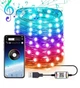 Светодиодная умная гирлянда Smart Роса RGB 200 LED с Bluetooth для елки от USB 20м - изображение 5