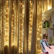 Гирлянда штора занавес "Роса" светодиодная желтый свет от USB 300 led 3х3м (WDV-NY-YE) - изображение 1