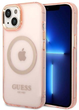 Etui plecki Guess Gold Outline Translucent MagSafe do Apple iPhone 14 Pink (3666339069667) - obraz 1