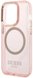 Панель Guess Gold Outline Translucent MagSafe для Apple iPhone 14 Pro Max Рожевий (3666339069698) - зображення 3