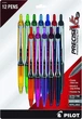 Набор цветных ручек 12 шт Pilot Precise V5 RT 0.5 мм (10364) - изображение 1