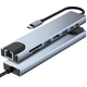 Док-станція Deepfox-2017L 8 в 1 USB Type-C концентратор для ноутбука 8 портів HDMI RJ45 - зображення 8