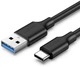 Кабель Ugreen US184 USB 3.0 to USB Type-C Male Cable Nickel Plating 3A 0.5 м Black (20881) - изображение 1