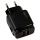 Мережевий зарядний пристрій Комплект Veron | Блок живлення 12W + кабель 1м | 2 USB/Lightning | VR-C12L Black | 752904 - зображення 4