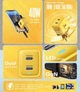 Сетевое зарядное устройство Asometech GAN 40W 2 type-c Yellow - изображение 7