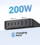 Настільний зарядний пристрій UGREEN CD271 GAN 200W подовжувач PPS 4 x USB Type C 2 x USB-A для MacBook Pro Grey (40914) - зображення 9
