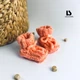 Вязаные утепленные пинетки носочки тапули для новорожденных малышей на шнурочках 0-6 месяцев на рост 62-68 см персиковые (VP-39) - изображение 1
