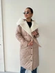 Жіноче зимове стьобане пальто з капюшоном та хутром K&ML S ( 42-44 ) Бежевий ( 45 - 02 ) - зображення 5