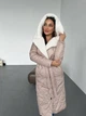 Жіноче зимове стьобане пальто з капюшоном та хутром K&ML S ( 42-44 ) Бежевий ( 45 - 02 ) - зображення 9