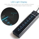 USB-хаб 7 port 3.0 USB HUB Super speed 30см 5Gbps концентратор Black - зображення 4