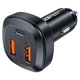 Зарядний автомобільний ACEFAST B9 PD + QC 4.0 (1 Type-C/2 USB/5A/66W) Чорний - зображення 1