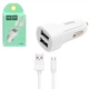 Зарядне автомобільне HOCO Z2A (2USB 2.4A) MicroUSB Білий - изображение 2