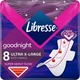 Гігієнічні прокладки нічні з крильцями, 8 шт - Libresse Ultra Goodnight Extra Large 8шт (791784-21518) - зображення 1