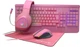 Комплект (клавіатура + миша) GamePro 4in1 Pink (GS1863) - изображение 7