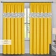 Готова напівзатемнювальна, матова штора Xzhome з цирконами 145 х 230 см на тасьмі (L32.3-8 ) жовта - изображение 1