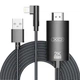 Перехідник XO GB008 2K 60HZ Lightning - HDMI USB-power 1.8М Чорний - зображення 1
