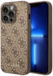 Панель Guess 4G Metal Gold Logo для Apple iPhone 14 Pro Brown (3666339094096) - зображення 1