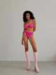 Комплект жіночої білизни з мікросітки 2215 Simply sexy рожевий L - зображення 2