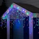 Світлодіодна гірлянда бахрома для приміщення 100 LED 3х0.5 м прозорий шнур із перехідником різнокольорова - зображення 1