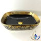 Раковина накладна прямокутна SIA Nox Black Glamor з донним клапаном 455x320x135 A519 - изображение 3