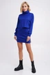 Трикотажный костюм гольф + мини юбка с роспоркой Подіум 28200-BLUE S Синий - изображение 1