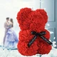 Мишка из роз 25 см. Красный - изображение 2