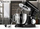 Кухонний планетарний комбайн MalTec MaltecChef2200W BL 2200 Вт з насадками та силіконовою лопаткою Чорний із сріблястим - зображення 8