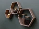 Комплект полиць із дуба. Шестигранні полиці натуральне дерево Wood Mosaic Oak Natural Hexagon Shelfes 40x34,5x11 см Дуб світлий (WM-NS-40x34,5x11) - зображення 5
